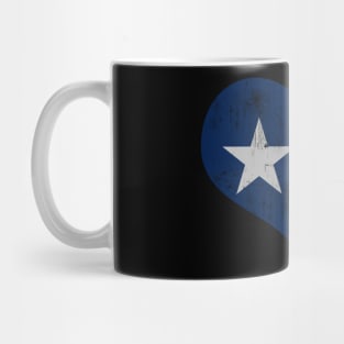 Vintage Texas Flag Heart Love Home Family Texan Mug